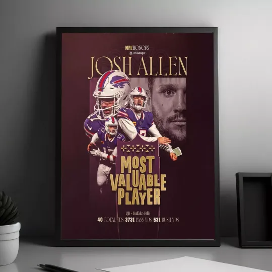 JOSH ALLEN IS MVP. NFLHonors Poster, Best Gif, Home Decor