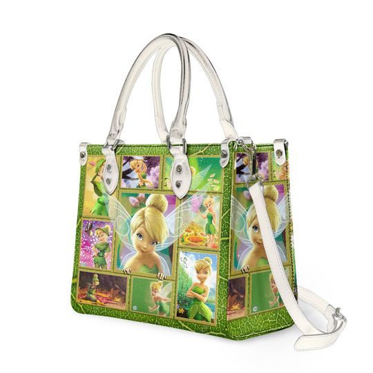 Tinker Bell Handbag, Tinker Bell Leather Bag, Tinker Bell Cartoon Shoulder Bag