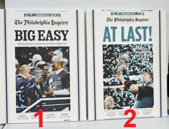 Philadelphia Eagles Newspaper Super Bowl Win Poster