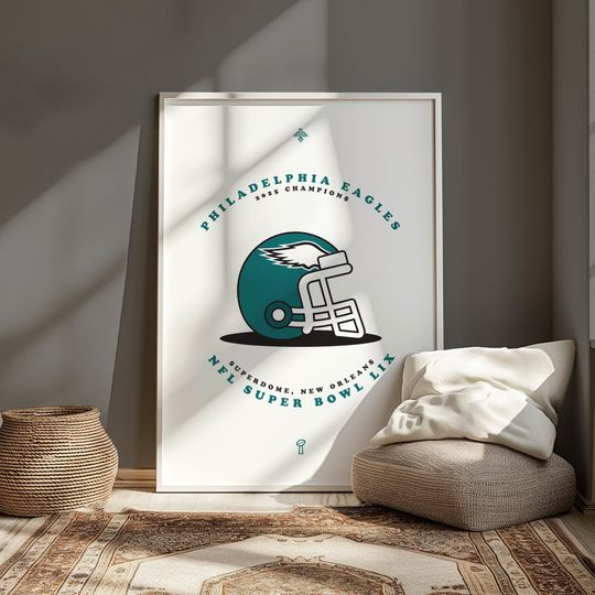 Philadelphia Eagles Super Bowl LIX Champions Poster | football USA Sport Print