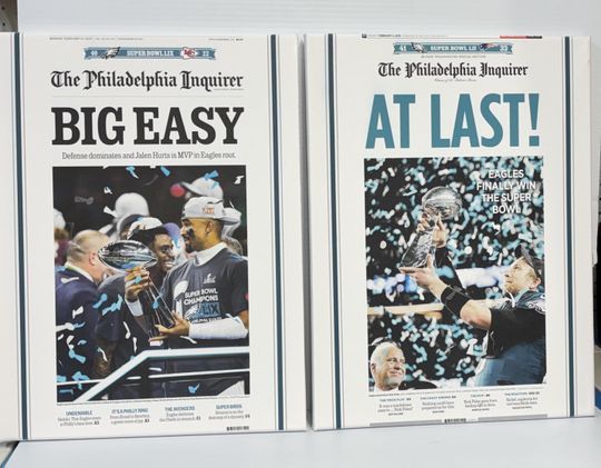 Philadelphia Eagles Newspaper Super Bowl Win Poster