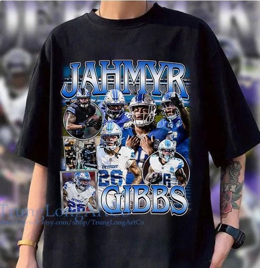 Vintage 90s Graphic Jahmyr Gibbs TShirt - Jahmyr Gibbs Vintage Shirt- Retro American Football Gift For Man and Woman Unisex T-Shirt