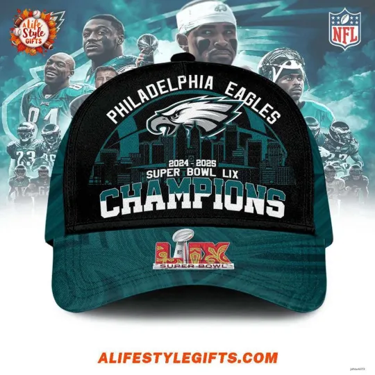 Philadelphia Eagles 2024-2025 Super Bowl LIX Champions Cap
