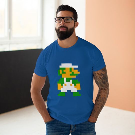 Men's Style T-Shirt Retro Luigi NES T-shirt