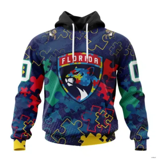 Custom Florida Panthers Hoodie Fearless Against Autism Unisex Hockey Gift