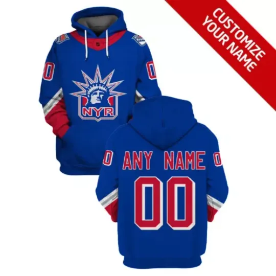 New York Rangers Hoodie Personalize Hockey Team Apparel Gift Liberty statue