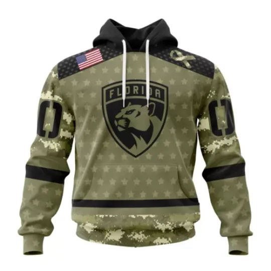 Florida Panthers Special Camo Military Appreciation Hoodie Pullover Custom