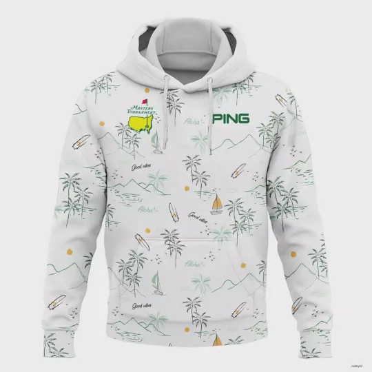Island Seamless Pattern Golf Masters Tournament Ping Hoodie Pullover For Men