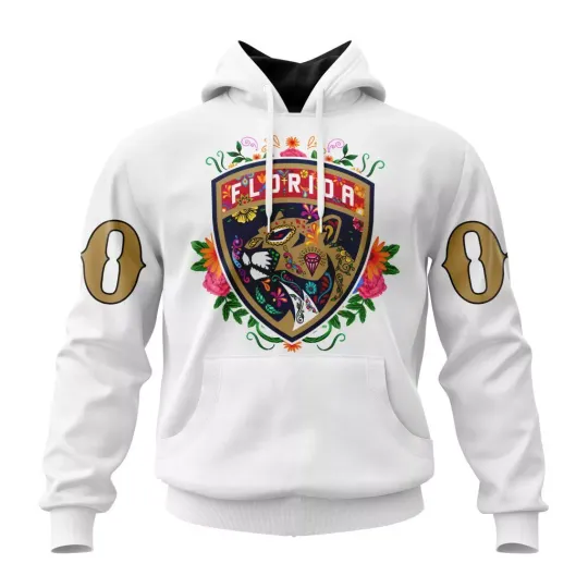 Florida Panthers Specialized Dia De Muertos Unisex Hoodie Hockey Team Pullover