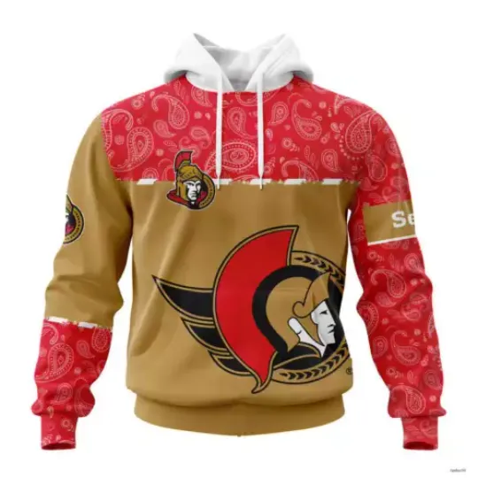 Personalized Ottawa Senators Hoodie Pullover Paisley Hockey Team