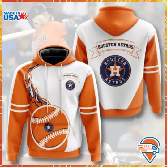Houston Astros Hoodies Flame Balls Premium Hoodie 3D