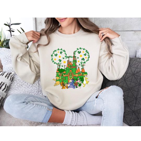 Winnie The Pooh St Patrick's Day Shirt, Happy Patrick's Day T-Shirt, Saint Patrick's Tee, Pooh Bear Lucky Tee, St Patrick's Day Sweatshirt