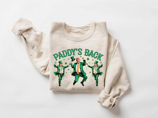 Trump Funny St Patricks Day Sweater,St Pattys Day Dancing Trump,Trump Shamrock Shirt,St Paddys Day Trump Drinking Tee,Funny Paddy Day Shirt