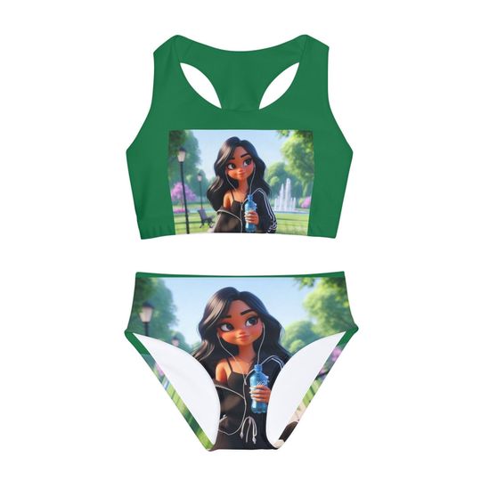 Trendy Girls Two Piece Swimsuit - Fun Summer Pool Outfit, Beachwear, Vacation Swimwear, Party Dress, Beach Gift
