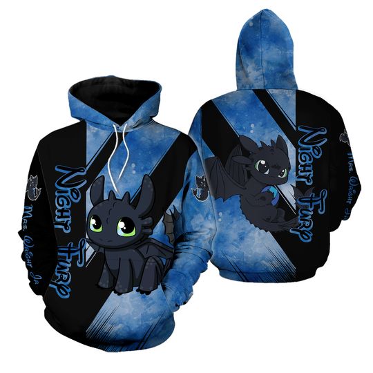 Custom Name Cute Toothless 3D Hoodie Legging Set - Disney Dragon 3D Hoodie Legging Set
