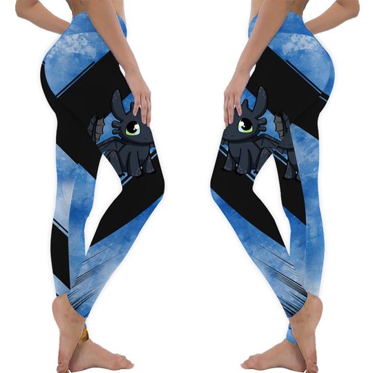 Custom Name Cute Toothless 3D Hoodie Legging Set - Disney Dragon 3D Hoodie Legging Set