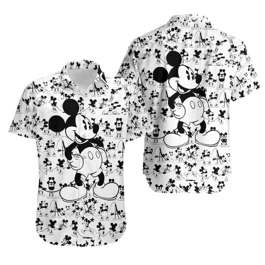 Disney Pattern Women's Short Sleeve Shirt Button