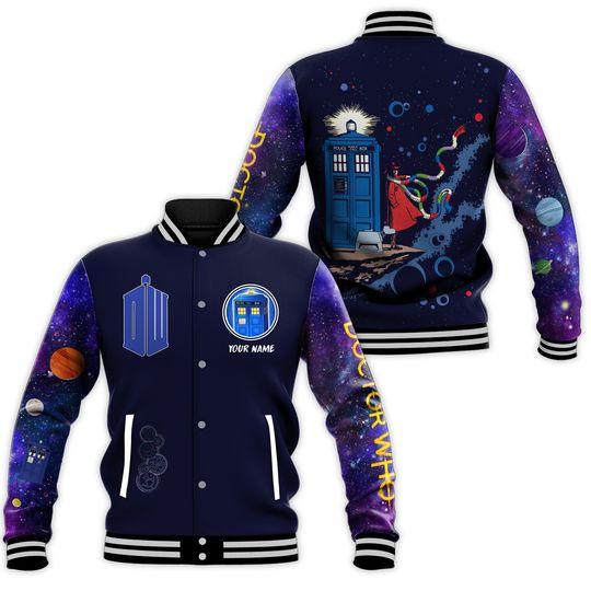 Custom Doctor Who Baseball Jacket, Dr Who Jacket For Men, Police Box Men Baseball Jacket, Tardis Docter Who Shirt, TV Series Fan Gift