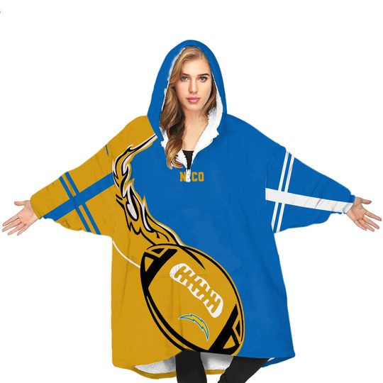Personalized football Los Angeles Chargers Blanket Hoodie