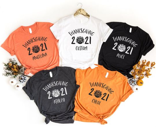Custom Thanksgiving Family 2021 T-Shirt