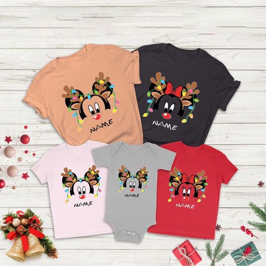 Custom Minnie And Mickey Family Disney Christmas T Shirt