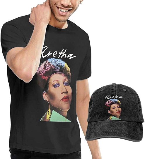 Aretha Franklin Shirt Men's T Shirts Round Neck Denim Baseball Caps