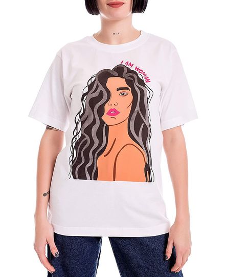 NoTabu Women's Oversized White Graphic T Shirt 100% Cotton Feminist Women's Rights BLM