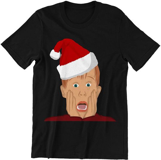 Home Alone Santa Hat Macaulay Culkin Holidays from Unisex Tshirt