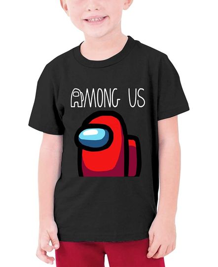 am-ong Us Game Logo Youth Boys Girls Short Sleeve T-Shirt