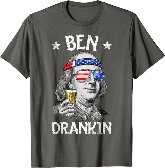 Ben Drankin 4th of July Benjamin Franklin Men Women USA Flag Hoodie