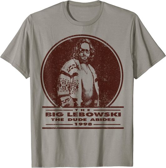 The Big Lebowski Distressed Dude Abides Stamp Graphic Tee