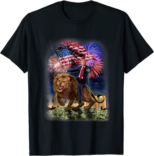 Discover T-Shirt - Republican President Donald Trump Riding War Lion