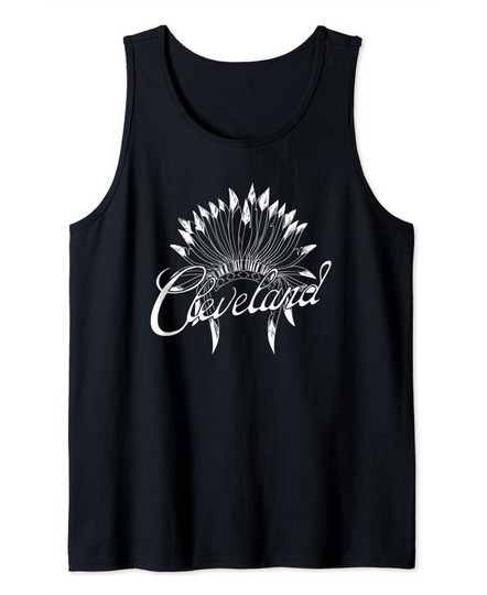 Cleveland Native American Feather Game Indian Football Skull Tank Top