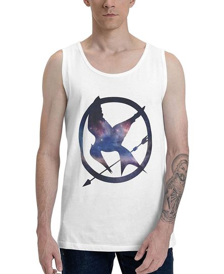 The Hunger Games Mockingjay Logo Tank Top Men's Cotton Summer Sleeveless Tshirt Vest