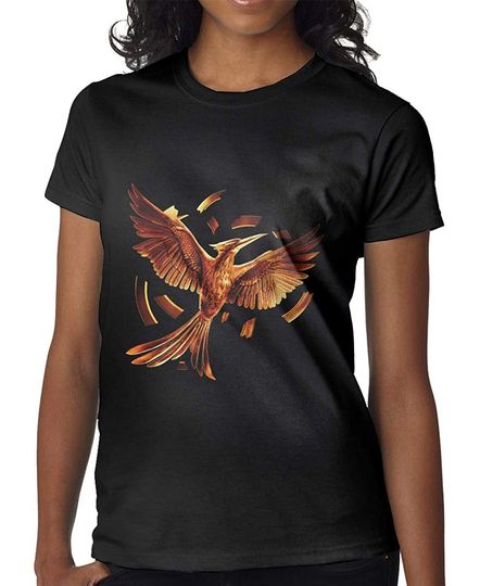 Cool The Hunger Games Mockingjay Stamp T Shirts for Girlfriend Short Sleeve Black