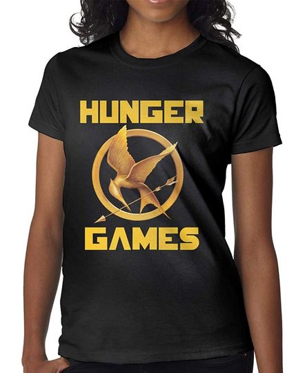 Fashion The Hunger Games Mockingjay Tab T-Shirt for Girlfriend Short Sleeve Black