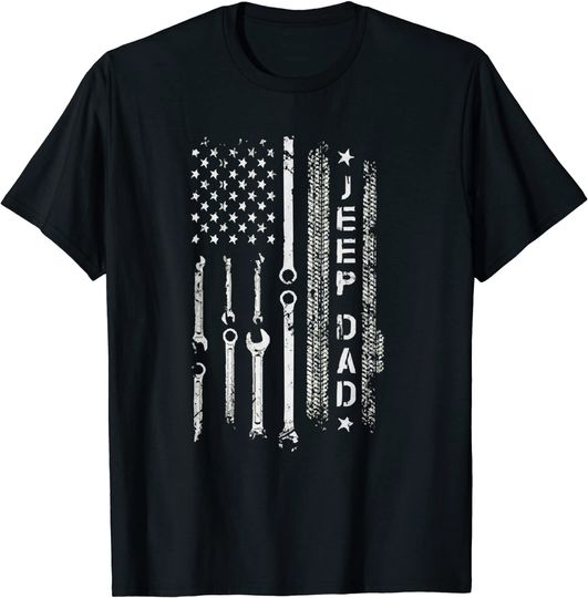 Jeep Dad Americans Flag T Shirt
