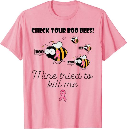 Check Your Boo Bees Mine Tried To Kill Me Breast Cancer Tank Top