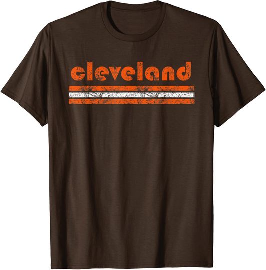 Cleveland Ohio Vintage Three Stripe Weathered T-Shirt