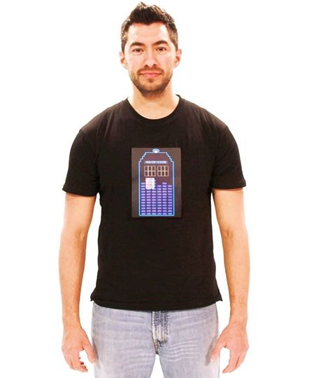 Doctor Who Tardis Sound Activated LED Light Up Adult T Shirt