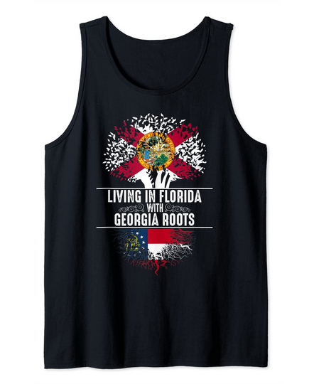 Florida Home Georgia Roots State Tree Flag Art Tank Top