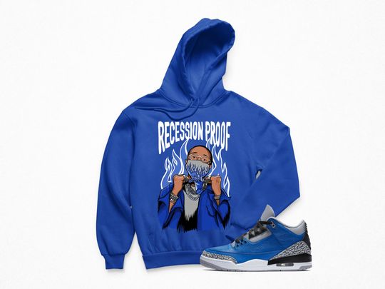 Blue Cement Quavo Sneaker Blue Hoodie | Blue Cement Retro Hoodie