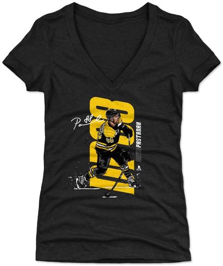 David Pastrnak Women's Shirt - Boston Hockey Shirt for Women - David Pastrnak Vertical