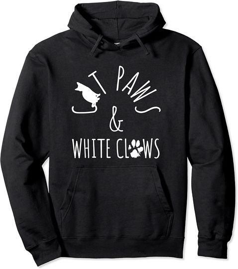 Cat Paws And White Claws Animal Lover Pullover Hoodie