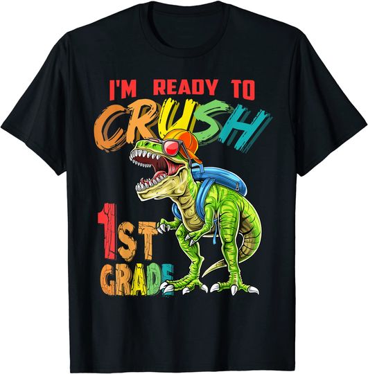 I'm Ready To Crush 1st Grade T Rex Dinosaur Back to School Tank Top
