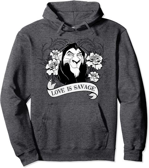Disney Villains Valentines Scar Love Is Savage Pullover Hoodie