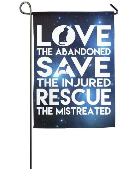 Love fled Garden Flag, Dog Rescue Animal Cat Rescue House Flag for Sports Events Home Outdoor Garden Decor