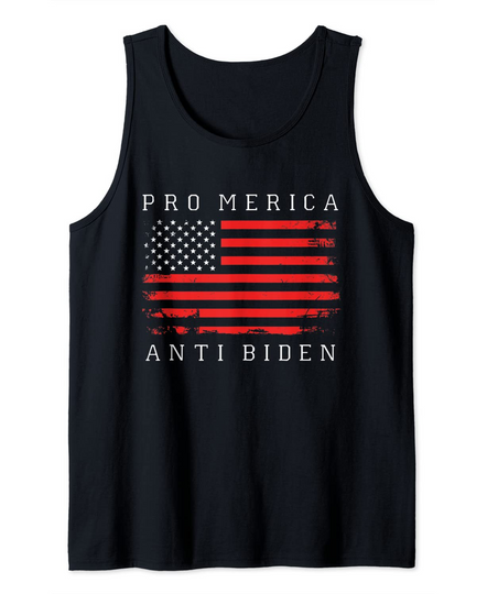 Pro America Anti Biden Flag Impeach Joe Biden Anti Biden Tank Top