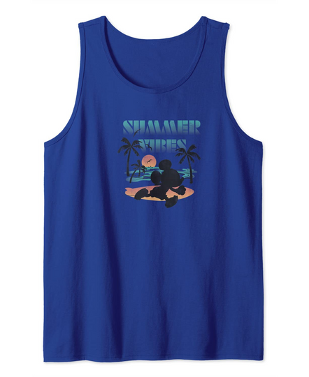 Disney Mickey Mouse Summer Vibes Beach Run Silhouette Tank Top