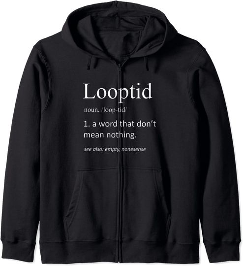 Looptid Definition 90s Retro Rap Vintage Style Zip Hoodie